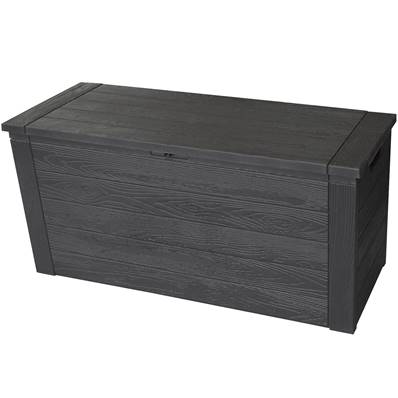 Coffre de jardin 300L aspect bois 120 x 46 x 58 cm