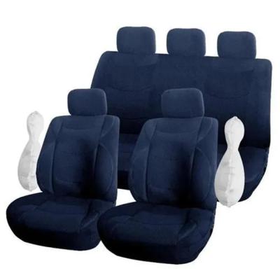 Housses de Siège auto - voiture Style Velours Bleu - 5 pieces