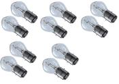 Lot de 10 ampoules 12V 35/35W BA20D double filament moto scooter mobylette cyclomoteur feu avant phare + code 