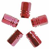 Bouchon de valve sport pour voiture couleur rouge 5 pieces