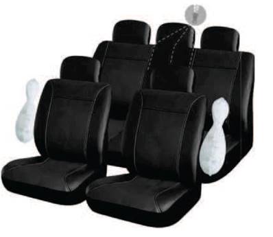 Housse de siege voiture simili cuir Buffalo noir