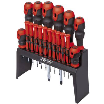 Ensemble de 18 tournevis avec support de rangement et fixation murale