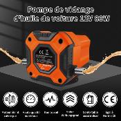 Pompe vidange huile moteur, 12V 80W pour vidange voiture fourgon 4x4