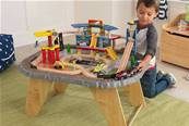 Table et circuit de train en bois avec aeroport kidkraft 