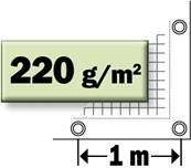 Brise vue vert 1 m x 5 m - toile d'occulation 220 grs/m² - OEillet métallique pour attache