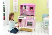 Cuisine enfant dinette rose pastel complete avec four evier plaque