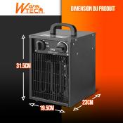 Chauffage d'atelier - chantier- PRO - 2000W - contour metal