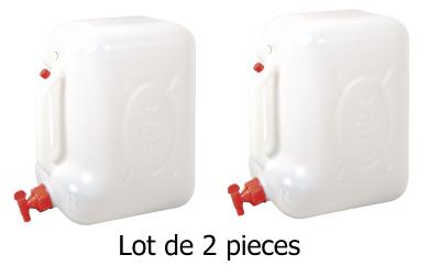 Lot de 2 Jerrican alimentaire 30 litres avec robinet de service