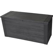 Coffre de jardin 300L aspect bois 120 x 46 x 58 cm