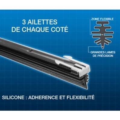 Balais d'essuie glace voiture en silicone 7 lames extra visibilité