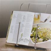 Support de livre de recette de cuisine en metal