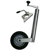 Roue jockey pour remorque 48 mm télescopique - Roue pleine en caoutchouc, charge statique 150 kg