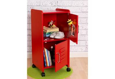 Casier - meuble de rangement pour bureau d'enfant (rouge)