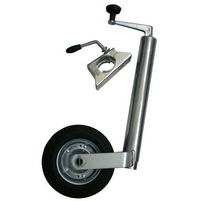 Roue jockey pour remorque 48 mm télescopique - Roue pleine en caoutchouc, charge statique 150 kg