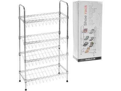 Etagere de rangement pour chaussures en métal chromé