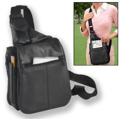 Holster sac bandoulière en simili cuir 7 poches 2 compartiments