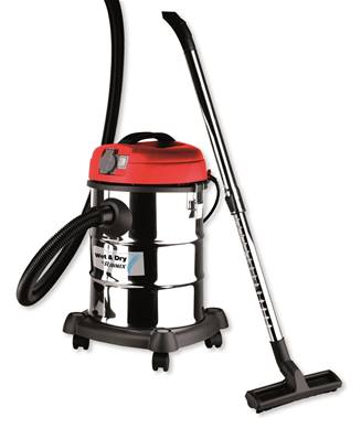 Aspirateur à eau et poussiere 1200W cuve 30L + prise pour machine