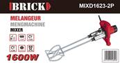 Melangeur electrique colle enduit peinture 1600W 2 mixers