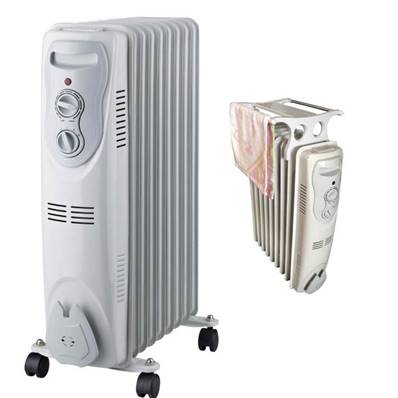 Radiateur bain d'huile 2000W mobile sur roues