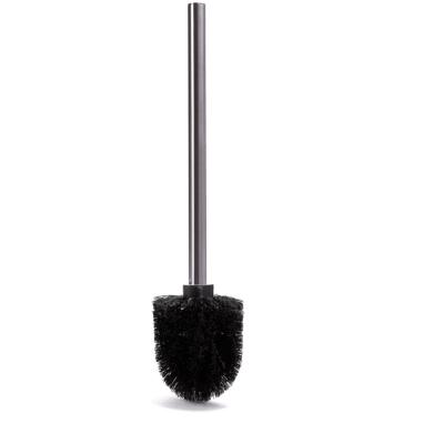 Balai brosse de WC de rechange noire avec manche en inox 