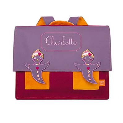 Cartable pour ecole personalisé modele petit fantome violet