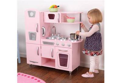 Cuisine dinette de princesse rose avec four et evier