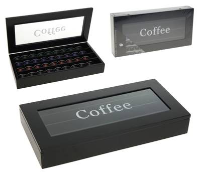 Distributeur de capsules nespresso design bois noir (40 capsules) 