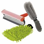 Kit d'entretien et lavage pour voiture (gant eponge raclette)