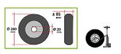 Roue gonflable 260 x 85 mm charge 125 kilos