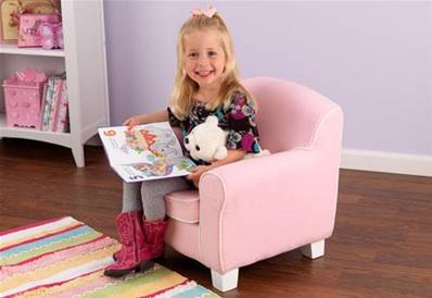 Chaise fauteuil rose pour chambre de princesse